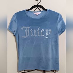 Juicy Couture Light Blue Babydoll Velvet Tee